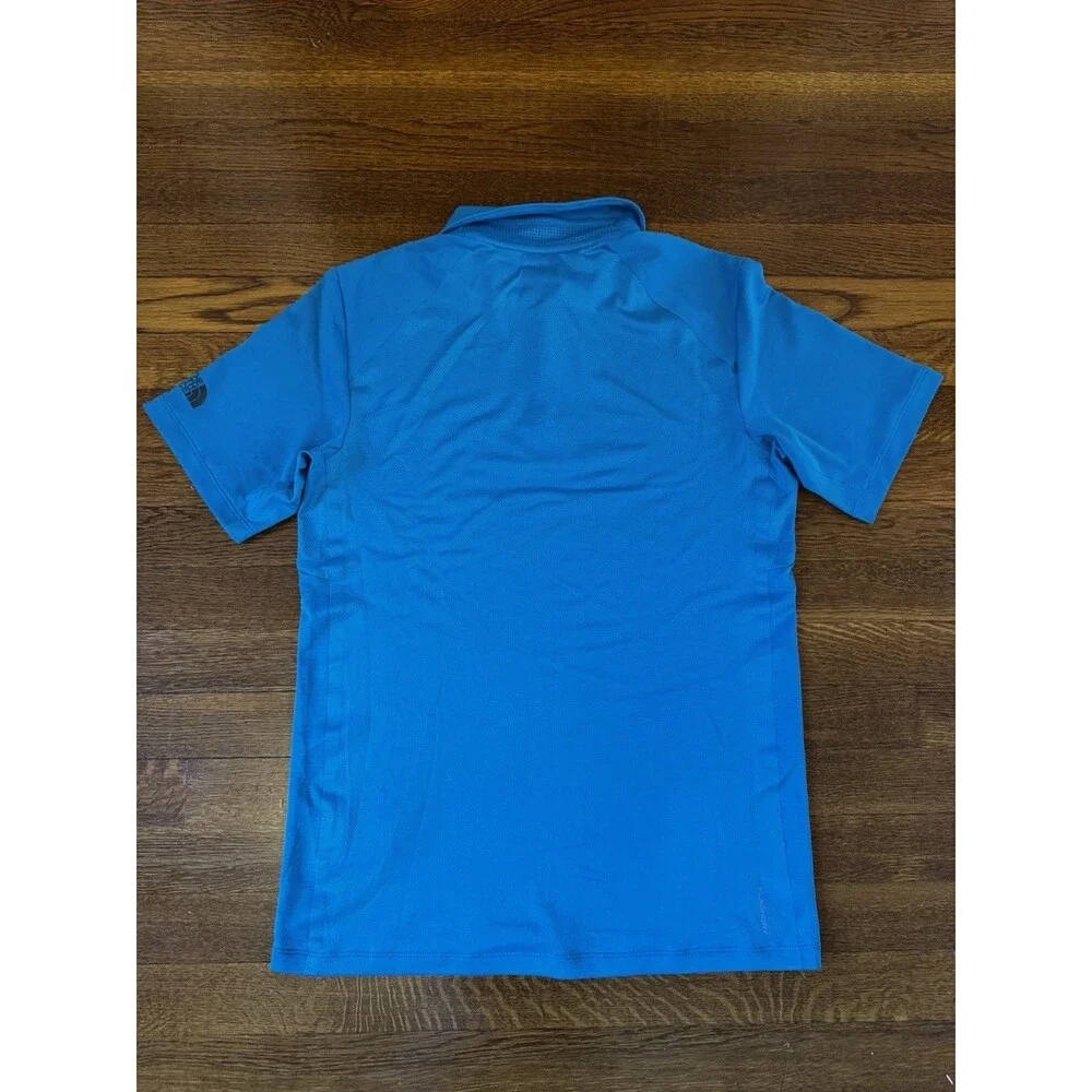 The North Face FlashDry Polo Shirt Mens Size Small Blue Short Sleeve Golf Hiking